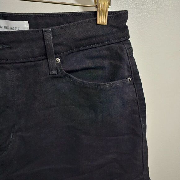EUC LEVI'S STRAUSS SIGNATURE JET BLACK RAW HEM HIGH RISE SHORTS SIZE 12/31 - Picture 3 of 12